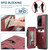 Samsung Galaxy S20 Ultra CaseMe C20 Multifunctional PC + TPU Protective Case with Holder & Card Slot & Wallet - Dark Red