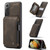 Samsung Galaxy S21 5G CaseMe C20 Multifunctional PC + TPU Protective Case with Holder & Card Slot & Wallet - Dark Coffee