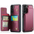 Samsung Galaxy S21 5G CaseMe C22 Card Slots Holder RFID Anti-theft Phone Case - Wine Red