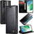 Samsung Galaxy S21 FE 5G CaseMe 003 Crazy Horse Texture Leather Phone Case - Black