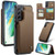 Samsung Galaxy S21 FE 5G CaseMe C22 Card Slots Holder RFID Anti-theft Phone Case - Brown