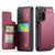 Samsung Galaxy S21 FE 5G CaseMe C22 Card Slots Holder RFID Anti-theft Phone Case - Wine Red