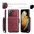 Samsung Galaxy S21+ 5G CaseMe C20 Multifunctional PC + TPU Protective Case with Holder & Card Slot & Wallet - Dark Red