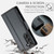 Samsung Galaxy S22 5G CaseMe 023 Butterfly Buckle Litchi Texture RFID Anti-theft Leather Phone Case - Black