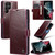 Samsung Galaxy S22 Ultra 5G CaseMe 003 Crazy Horse Texture Leather Phone Case - Red