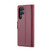 Samsung Galaxy S22 Ultra 5G CaseMe 023 Butterfly Buckle Litchi Texture RFID Anti-theft Leather Phone Case - Wine Red