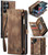 Samsung Galaxy S22 Ultra 5G CaseMe-008 Detachable Multifunctional Horizontal Flip Leather Case - Brown