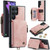 Samsung Galaxy S22 Ultra CaseMe C20 Multifunctional Leather Phone Case  - Pink