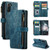 Samsung Galaxy S22+ 5G CaseMe C30 Multifunctional Phone Leather Case with Holder & Card Slot & Wallet - Blue