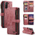 Samsung Galaxy S22+ 5G CaseMe C30 Multifunctional Phone Leather Case with Holder & Card Slot & Wallet - Red