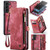 Samsung Galaxy S22+ 5G CaseMe-008 Detachable Multifunctional Horizontal Flip Leather Case - Red
