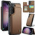 Samsung Galaxy S23 5G CaseMe C22 Card Slots Holder RFID Anti-theft Phone Case - Brown