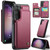 Samsung Galaxy S23 5G CaseMe C22 Card Slots Holder RFID Anti-theft Phone Case - Wine Red