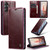 Samsung Galaxy S23 FE CaseMe-003 PU + PC Business Style Crazy Horse Texture Leather Phone Case - Mulberry Red Samsung Galaxy S23 FE CaseMe-003 PU + PC Business Style Crazy Horse Texture Leather Phone Case - Mulberry Red