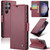 Samsung Galaxy S23 Ultra 5G CaseMe 023 Butterfly Buckle Litchi Texture RFID Anti-theft Leather Phone Case - Wine Red