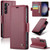 Samsung Galaxy S23+ 5G CaseMe 023 Butterfly Buckle Litchi Texture RFID Anti-theft Leather Phone Case - Wine Red