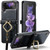Samsung Galaxy Z Flip3 5G CaseMe 003 Crazy Horse Texture Leather Phone Case with Lanyard - Black