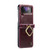 Samsung Galaxy Z Flip3 5G CaseMe 003 Crazy Horse Texture Leather Phone Case with Lanyard - Wine Red