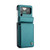 Samsung Galaxy Z Flip3 5G CaseMe C22 PC+TPU Business Style RFID Anti-theft Leather Phone Case - Blue Green