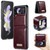 Samsung Galaxy Z Flip4 CaseMe 003 Crazy Horse Texture Leather Phone Case - Red