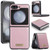 Samsung Galaxy Z Flip5 CaseMe 003 PU + PC Business Style Crazy Horse Texture Leather Phone Case - Pink