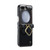 Samsung Galaxy Z Flip5 CaseMe 003 PU + PC Business Style Crazy Horse Texture Ring Leather Phone Case with Lanyard - Black
