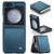Samsung Galaxy Z Flip5 CaseMe 023 Butterfly Buckle Litchi Texture RFID Anti-theft Leather Phone Case - Blue