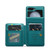 Samsung Galaxy Z Flip5 CaseMe C22 PC+TPU Business Style RFID Anti-theft Leather Phone Case - Blue Green