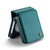 Samsung Galaxy Z Flip5 CaseMe C22 PC+TPU Business Style RFID Anti-theft Leather Phone Case - Blue Green