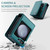 Samsung Galaxy Z Flip5 CaseMe C22 PC+TPU Business Style RFID Anti-theft Leather Phone Case - Blue Green