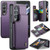 Samsung Galaxy Z Fold4 5G CaseMe C22 PC+TPU Business Style RFID Anti-theft Leather Phone Case - Purple