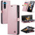 Samsung Galaxy Z Fold4 CaseMe 003 Crazy Horse Texture Leather Phone Case - Rose Gold