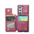 Samsung Galaxy Z Fold5 CaseMe C22 PC+TPU Business Style RFID Anti-theft Leather Phone Case - Wine Red