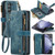 Samsung Galaxy Z Fold5 CaseMe C30 Multifunctional Card Slots Zipper Phone Leather Phone Case - Blue