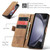 Samsung Galaxy Z Fold5 CaseMe-013 Multifunctional Retro Frosted Leather Phone Case - Brown
