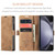 Samsung Galaxy Z Fold5 CaseMe-013 Multifunctional Retro Frosted Leather Phone Case - Brown