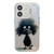 iPhone 12 Animal Pattern Oil Painting Series PC + TPU Phone Case - Black Dog