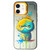 iPhone 12 Double Layer Color Silver Series Animal Oil Painting Phone Case - Big Face Cat