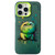 iPhone 12 Pro Double Layer Color Silver Series Animal Oil Painting Phone Case - Green Cat