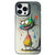 iPhone 12 Pro Max Double Layer Color Silver Series Animal Oil Painting Phone Case - Big Eyed Cat