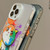 iPhone 13 Cute Animal Pattern Series PC + TPU Phone Case - Running astronauts