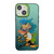 iPhone 14 Cute Animal Pattern Series PC + TPU Phone Case - Tiger