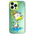 iPhone 14 Pro Double Layer Color Silver Series Animal Oil Painting Phone Case - White Dog