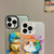 iPhone 15 Cute Animal Pattern Series PC + TPU Phone Case - White Puppy