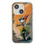 iPhone 15 Animal Pattern Oil Painting Series PC + TPU Phone Case - Bicycle Dog