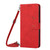 Moto G Stylus 2021 5G Skin Feel Heart Pattern Leather Phone Case With Lanyard - Red