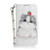 Samsung Galaxy S24 Ultra 5G 3D Colored Horizontal Flip Leather Phone Case - Cute Cat