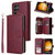 Samsung Galaxy S24 Ultra 5G 9-Card Slots Zipper Wallet Bag Leather Phone Case - Wine Red