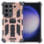 Samsung Galaxy S24 Ultra 5G Armor Shockproof TPU + PC Magnetic Phone Case with Holder - Rose Gold