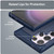 Samsung Galaxy S24 Ultra 5G Brushed Texture Carbon Fiber TPU Phone Case - Blue